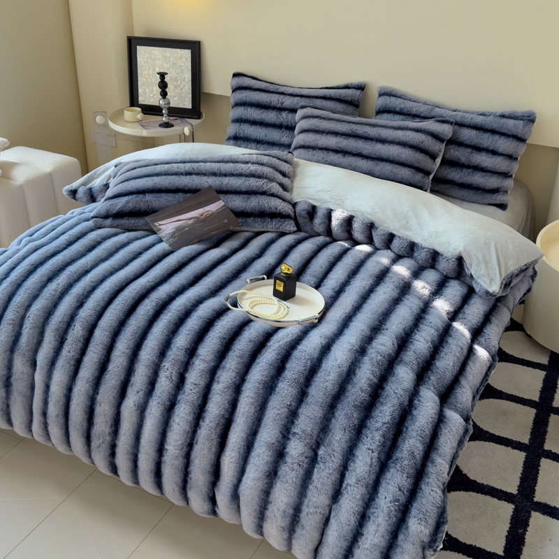Tafu velvet rabbit fur three piece set/four piece set