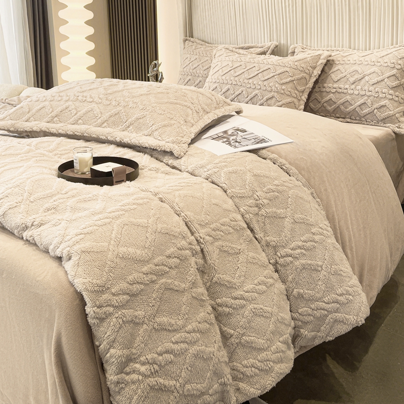 Tafu velvet rabbit fur three piece set/four piece set